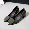Hot Sale-Stor Storlek Tjock Med Fyrkant Spänne Kvinnors Fashion Shoes 2019 Ny spetsig grunt mun med kvinnors skor