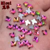 DIY Giyim Aplike ZZ712 için Micui 100pcs 5 * 5.2mm Kelebek Şekil HotFix Flatback Kristaller Cam Rhinestones Tırnak Yapay elmas