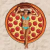 Donut pizza piize piña grande microfibra playa toalla círculo sandía hamburguesa algodón alfombra servilleta de plage ele213