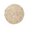 Corn Fur Woven Matbord Mat Värme Isolering Potthållare Round Coaster Kaffe Drick Tea Cup Table Placemats