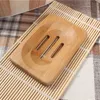 Natural Bamboo Bath Soap Dishes Simple Holder Racks Plate Tray Bathroom Hotel Kitchen Accessories Supplies