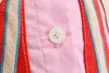 Toppkvalitet baby flickor sommar bomullsklänning randklänningar Turnown Collar 2 Färger Kidkläder för fest Holiday Casual Style N53444448