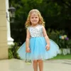 Fashion Girls Dress Kids Sequined Bodice Layered Tulle Princess Dress for Wedding Party Baby Girls Clothes4366290