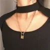 Collar con cerradura de estilo Punk para hombre y mujer, colgante de marea, ropa para mujer, resistente al agua, personalidad de acero inoxidable 2021, 214G