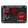 Freeshipping 9.5cm Car Codification LED One Button Start with Light Ignition Carbon Fiber Face Plate Panel Three In One Combination Switch