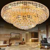 Modern Gold Crystal Ceiling Lights Fixture LED Light Golden Round Ceiling Lamp Home Indoor Lighting 3 White Color Changeable