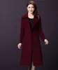 Office Lady Slim Women Long Winter Wool Blend Coat Turn-down Collar Wool Coat and Jacket Single Breasted Outerwear