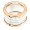 fashion titanium steel love ring silver rose gold ring for lovers white black Ceramic luxury ring For gift