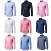 Heren-jurken shirts 2022 Solid color Men Mode lange mouw slanke fit shirt mannelijke hoogwaardige niet-ijzeren anti-rimpel 9 kleuren1