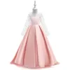 1pcs Girls Wedding Dress Thenday Dely Girls Girls Busters с длинным рукавом Big Bowknot Tracking Princess Evening Prompare291Z