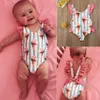 Baby Girls Swimwear Niemowlę Dzieci Baby Girls Fashion Print Reffled Bowknots Swimsuit Swimsuit Swimwear Pływanie Dzieci Kostium Kąpielowy