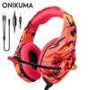 ONIKUMA K1B PS4 Gaming-hoofdtelefoon Camouflage met microfoon Stereo Ruisonderdrukkende game-headset voor pc Mobiele telefoon Xbox One Laptop