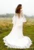 Newest Elegant White Boho Bohemian Lace Wedding Dresses Off the Shoulders with Bell Sleeves Lace Up Medieval Bridal Gowns Country Style