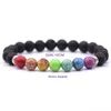 Siedem Bransoletka Gemstone Mężczyźni i kobiety Essential Oil Diffusion Yoga Lava Beads Bransoletka