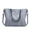 HBP Damskie Torebki Torebki Wosk Olej Skóra Duża Pojemność Torba Tote Casual Women Shoulbag Gray