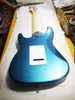 High quality FDST-1093 metal blue color solid body white pickguard maple frtboard Elite electric guitar, Free shipping