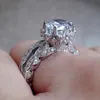 Vecalon 2019 bague de fiançailles Vintage ensemble de bagues de mariage pour femmes 3ct diamant simulé CZ 925 bague de fête féminine en argent Sterling