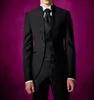 Neues stilvolles Design mit einem Knopf, schwarz, Bräutigam-Smoking, Stehkragen, Trauzeugen, Trauzeugenanzüge, Herren-Hochzeitsanzüge (Jacke + Hose + Weste + Krawatte) 4269