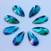 Micui 100pcs 9 strass de gota de cristal 18 mm Pedras de cristal de acrílico liso para jóias Fazendo decorações de roupas ZZ4551925
