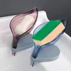 Leaf Shape Soap Dish Non-Slip Badrum Självdränering Tvålhållare Kök Badrum Tvål Borsträtt