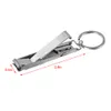 Rostfritt stål Ultra-tunna vikbara handtåg Nail Clippers Cutter With Keychain Cutter Trimmer Silver Nail Tool Kit Key Ring