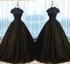 2022 Black Lace Evening Dresses Ball Gowns High Neck Applique Beaded Empire Waist Princess Prom Dresses Graduation Dress Women Plus Size