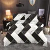 Zestawy pościelowe 45 Zestaw czarno-białych płytek geometrycznych Duvet Cover 220x240 King Size kołdra Poszewka narzuta na łóżku1