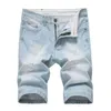 Męskie jeansy proste porwane szorty męskie letnie markowe męskie rozciągliwe krótkie casualowe w stylu Streetwear elastyczny Biker Denim 29-42