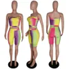 Ropa de mujer Conjuntos Sexy Sexy Summer 2 piezas Trajes de recorte Top Shorts Set Tacksuit 2 colores Opciones F0260 sin tirantes