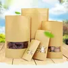 100 teile/los Aufstehen Kraft Papier Tasche Lebensmittel Lagerung Wiederverwendbare Zipper Sealing Kaffee Lebensmittel Beutel