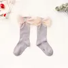 Kids Socks Girls Spun Gold Knee High Sock Baby Bowknot Candy Color Princess Socks Stockings Winky Sock Chidren Brithday Stage Costume BYP314