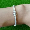 7 8 cali 3 mm Brakety Out Bracelets For Men Luksusowy projektant Bling Diamentowa bransoletka Hip Hop Złota Srebrna Łańcuch tenisowy Jewlery L271K