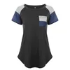 Girocollo Manica corta T-shirt Tops Camicie lunghe a righe Magliette larghe T-shirt da donna estiva Drop Ship 220115