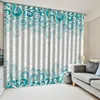 3d Curtain Window Premium Elegant Blue and White Flowers Custom Living Room Bedroom Beautifully Decorated Curtains
