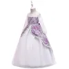 1 pz neonata abiti a maniche lunghe fiore di pizzo abito da sposa abito di sfera formale abiti da festa principessa costumi cosplay bambini Clo9193110