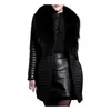 Lange mouwen faux bontjas vrouwen lederen bontjack plus size lange jas 2020 nieuwe winter mode teddy open voorste coat