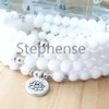 MG0668 White Shell Beads 108 Mala Armband 4 Wrap Vrouwen Yoga Mala Kralen Armband Natuurlijke Gemstone Lotus Charm Bracelet