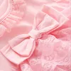 Baby Girl Caoser Solid Bow Infant Rompers Bawełny maluch dziewczyn Tutu Tutu Tutu Slevsue Baby Baby Climbing Ubranie Butique Baby Clothi010991