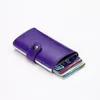 Mini PU Läder Automatisk Slide Korthållare Kreditkort Case Organizer Card Storage Bag Protector Men Business Wallets