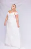 Plus Storlek Bröllopsklänningar En Linje Lace Sequins Sweep Train Off The Shoulder Beach Robes de Mariée Custom Made Boho Bridal Gowns