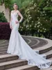 Charming Sweetheart Backless Lace Mermaid Beach Wedding Dresses With Train Long Sleeves Wedding Bridal Gowns robe de mariage Plus Size