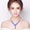 Fashion Crystal Earring Necklace Set African Jewelry Set Indian Luxury Bridal Wedding Party Costyme Jewets Gifts For Women8615382