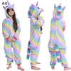 4 Colors Flannel Cartoon pajamas Jumpsuit Rainbow Hoodies romper Robes kids Nightgowns children sleepwear clothing M2053