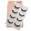 Naturel Pure Handmade Water Mane Faux Cils Slexher Long Stereo MultiLouche MultiLayer Eye Lashes 4 paires Libre Saviver 3Se