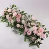 artificial fllower row decor for DIY wedding iron arch platform T station Xmas background flower wall window decor props