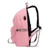 USB Hip Hop Backpack Off Fashion White Women Bags High Quality Large Capacity Student Bag Casual Travel Backpacks