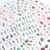 25 stks / partij Water Nail Decal en Sticker Bloem Bladboom Groene Simple Summer Slider voor Manicure Nail Art Watermark Tips Chstz824-844