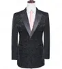 Black/White Jacquard Mens Wedding Tuxedos Double-Breasted Groomsmen Tuxedos Popular Man Blazers Jacket Excellent Suit(Jacket+Pants+Tie) 519