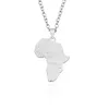 Nouveau mode unisexe merveilleux Afrique carte collier bijoux argent plaqué or pays africain pendentif collier cadeau livraison gratuite