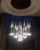 Moderne hanglampen conische aluminium meteor douche led kroonluchter plafond interieurverlichting lange traplichten